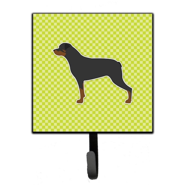 Carolines Treasures Rottweiler Checkerboard Green Leash or Key Holder BB3866SH4 - main